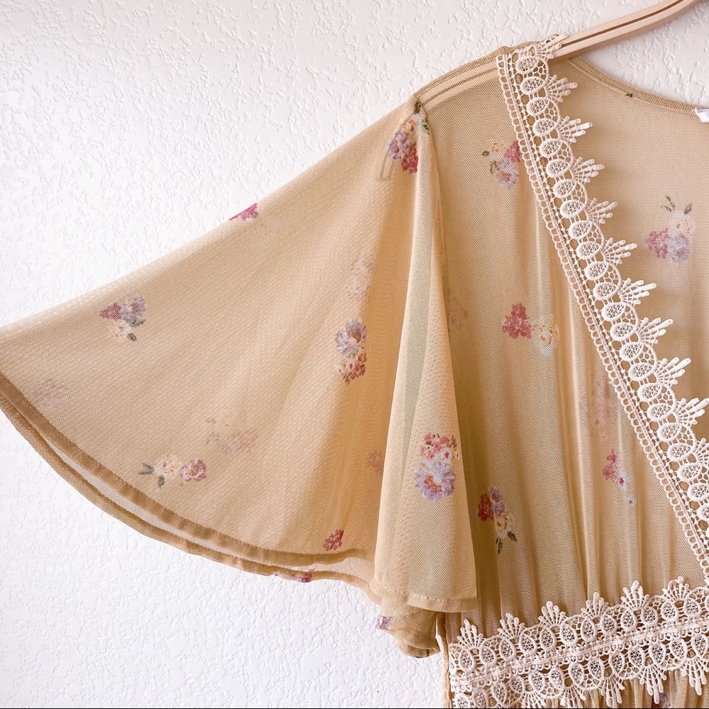 L.I.F.E Yellow Floral Kimono - Picture 9 of 12